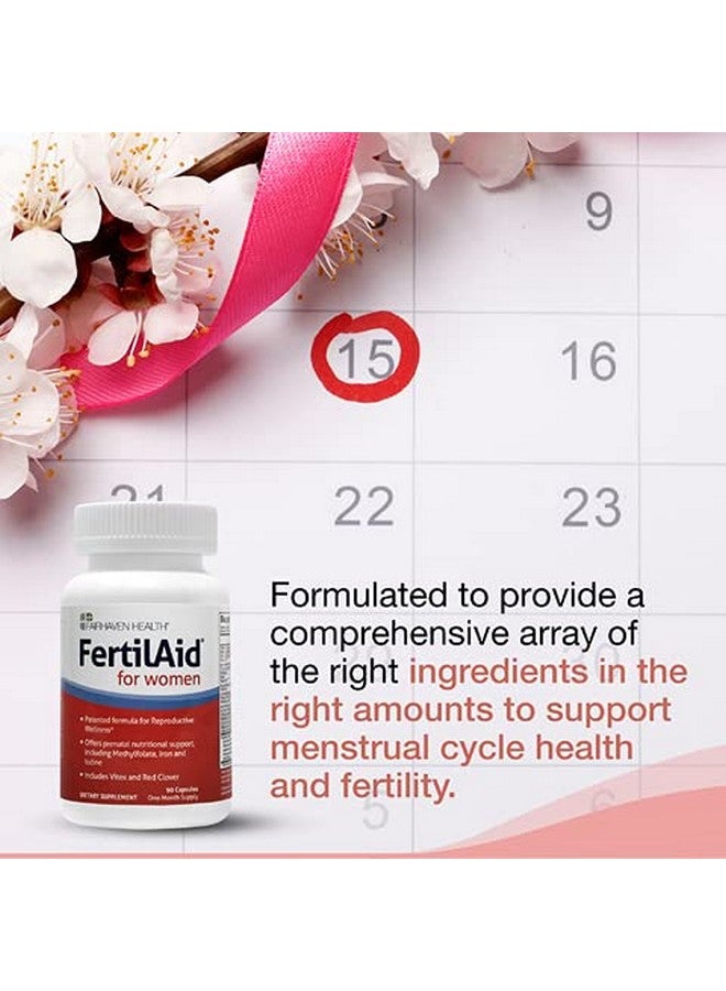 فايرهايفن هيلث FertilAid for Women، مكمل غذائي لزيادة الخصوبة للنساء وفيتامين طبيعي لزيادة الخصوبة مع نبات فيتكس، يدعم انتظام الدورة الشهرية والإباضة لدى الإناث، فيتامينات متعددة شاملة قبل الولادة مع حمض الفوليك، إمداد لمدة شهرين - Image 4