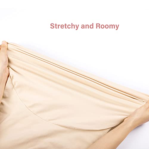 Gratlin Women's Seamless Maternity Shapewear for Dresses Pregnancy Shorts Panties High Waist Mid-Thigh Underwear Beige X-Large - Image 5