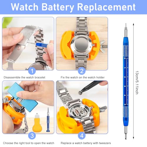 Serplex® Watch Repair Kit Watch Repair Screwdriver Set for Battery Replacement, Strap Adjustment, Back Case Opening Multipurpose Essential Tools for Watch Repair Kit with Tool Bags - Image 3