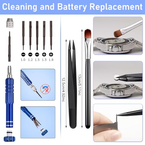 Serplex® Watch Repair Kit Watch Repair Screwdriver Set for Battery Replacement, Strap Adjustment, Back Case Opening Multipurpose Essential Tools for Watch Repair Kit with Tool Bags - Image 5