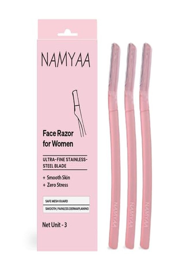 Namyaa Women's Reusable Facial Razors – Pack of 3 | Quick & Pain-Free Hair Removal Tool | Ideal for Eyebrows, Upper Lip & Chin | Works on All Skin Types - Image 1