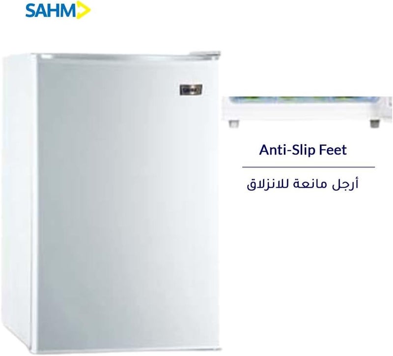 سهم ثلاجة باب واحد Sahm 90L، سعة 3.0 قدم مكعبة، مزودة بنظام تبريد لإزالة الصقيع، رف سلكي، إضاءة داخلية، لون أبيض رقم الطراز: SHM-135RDK - Image 5