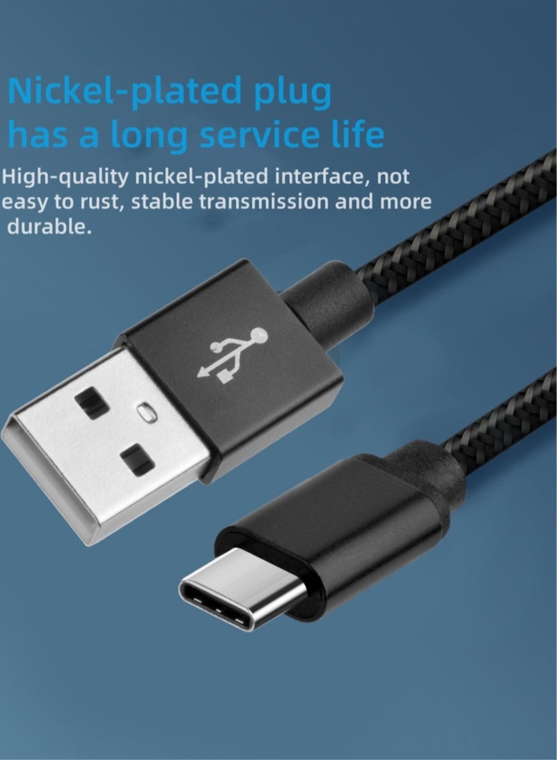 هاني كابلات بيانات من قطعتين، كابل بيانات مزدوج من النوع C + كابل بيانات من USB إلى النوع C. كابل شحن للهاتف المحمول من النايلون المضفر المصنوع من الألومنيوم. بطول 2 متر، كابل شحن سريع PD60W 3A - Image 4
