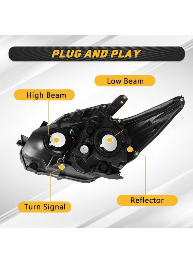 DEWHONETE Headlight Assembly Compatible with 2012-2015 Toyota Prius Replacement for TO2518134 TO2519134 Head Lights Lamp Headlights Assembly Driver & Passenger Side Clear - Image 5