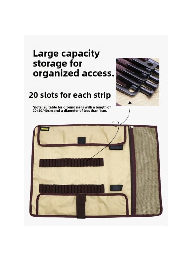 Camping Canopy Tent Ground Nail Bag Tool Accessories Set Multi-functional Portable Canvas Storage And Finishing Bag-Color:Red Metal Tight Rope Buckle * 8-Specifications:Standard  - Image 3