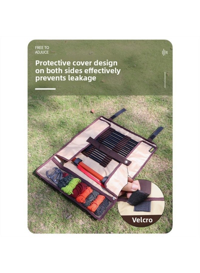 Camping Canopy Tent Ground Nail Bag Tool Accessories Set Multi-functional Portable Canvas Storage And Finishing Bag-Color:Red Metal Tight Rope Buckle * 8-Specifications:Standard  - Image 4
