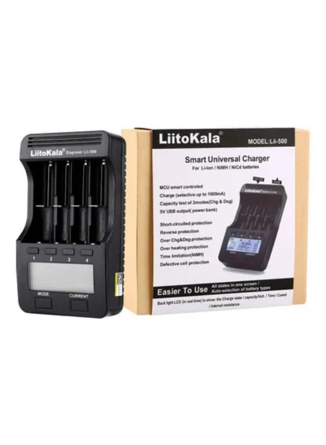 LiitoKala LII-500 Smart Charger With Rechargeable Batteries Holder - Image 1