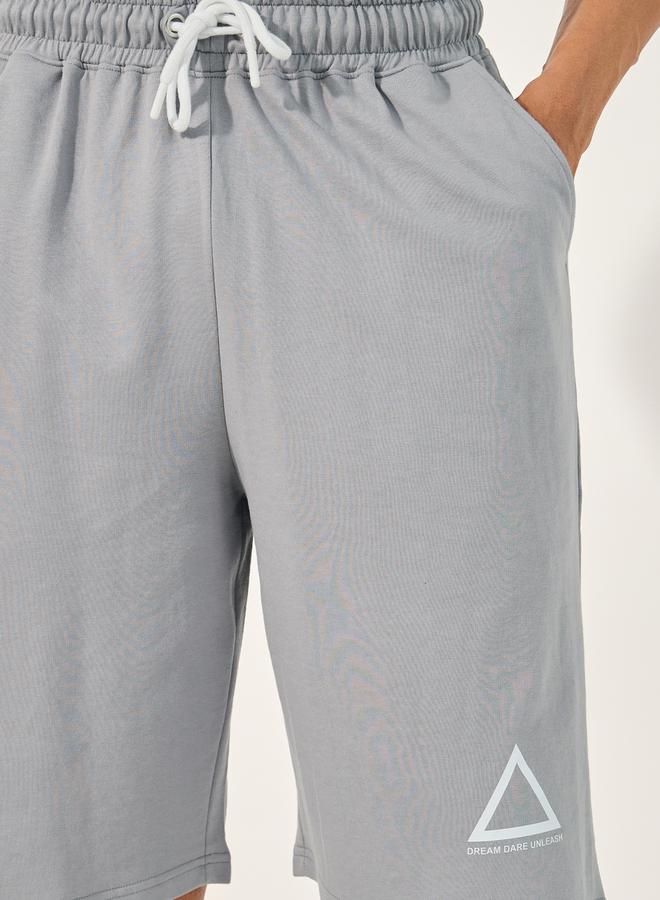 Styli Eco Earth Graphic Hem Printed Oversized Shorts - Image 3