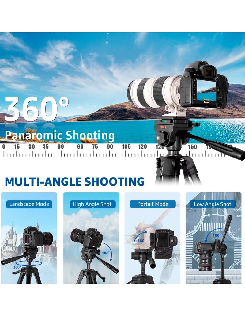 Generic - Tripod,Camera Tripods 70" Tripod Stand with Travel Bag for Photography/Video Recording, Professional Heavy Duty Tripod with Wireless Remote & Phone Holder for DSLR/SLR/DV/Projector/Phone - Image 1