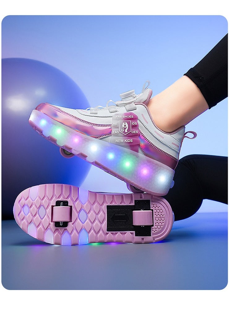 Generic Kid Roller Skates Shoes,Kid Skateboarding Shoes,LED Light Up Shoes,USB Rechargealbe Shoes,Outdoor Slip Skates Shoes,Sneakers for Beginners Gift  - Image 4