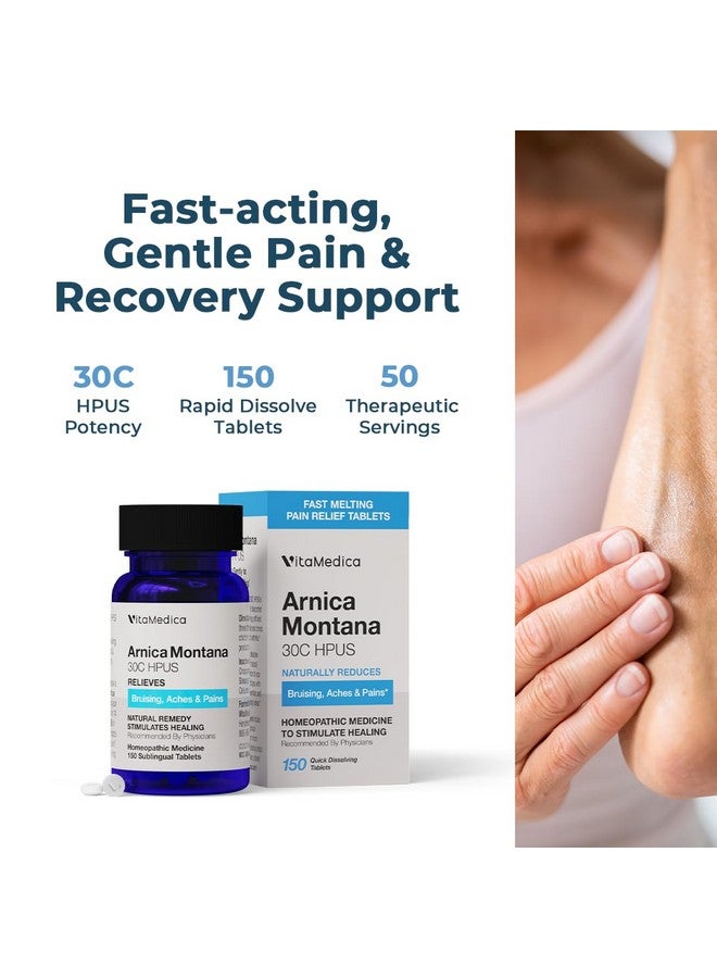 VitaMedica VitaMedica Arnica Montana 30C Rapid Dissolve Tablets for Natural Pain, Bruising, and Swelling Support - Homeopathic Medicine for Injury and Surgery Recovery - 150 Ct - 50 Servings - Image 4