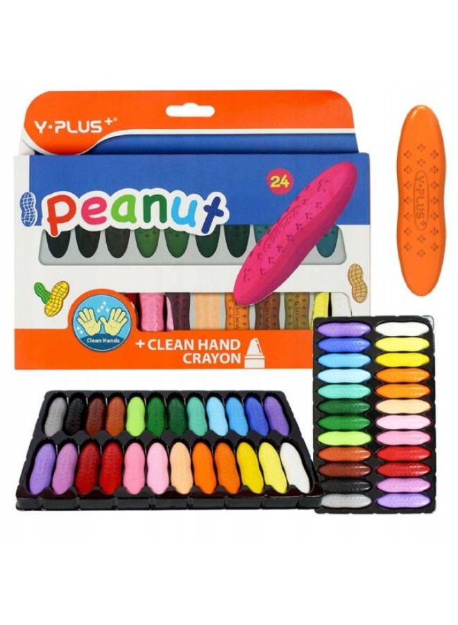 واي بلس أقلام شمع Peanut + Clean Hand – 24 قطعة - Image 1