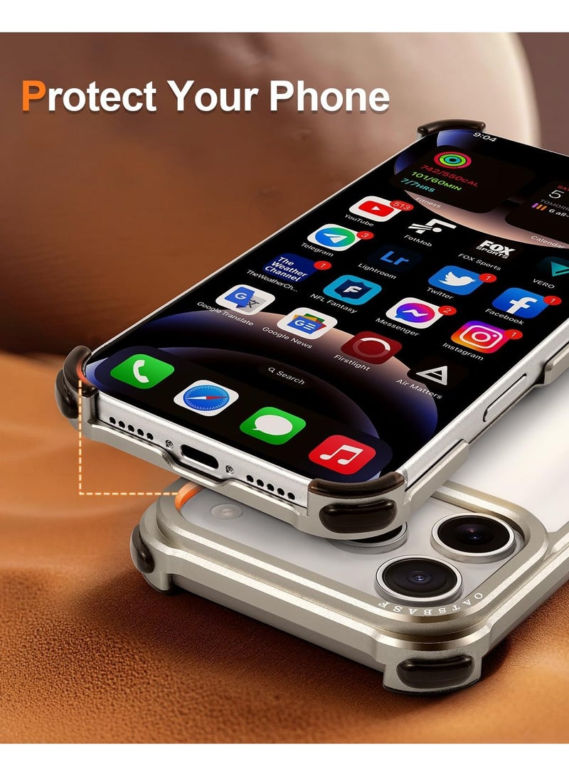 أوتس باسف جراب لهاتف iPhone 18 Pro Max، بتصميم مفتوح من الخلف، وإطار من الألومنيوم، وحماية معززة للزوايا الأربع ضد الصدمات. - Image 3