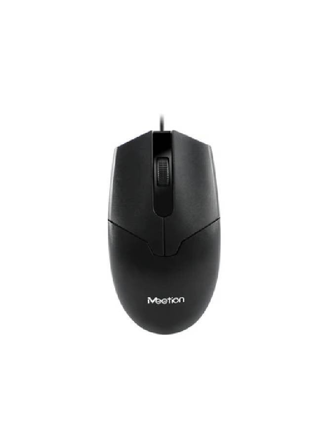 Meetion MT-M360 Wired Mouse 2+1 Buttons, Anti-skid Scroller - Black - Image 1