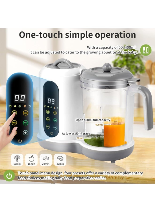 أجريون صانع طعام الأطفال، مبخر طعام الأطفال وخالط هريس، معالج طعام مفرمة طاحنة مبخر في-واحد، طحن وطبخ أوتوماتيكي مع لوحة تحكم لمسية وتنظيف ذاتي، خالي من ثنائي الفينول أ (A) - Image 2