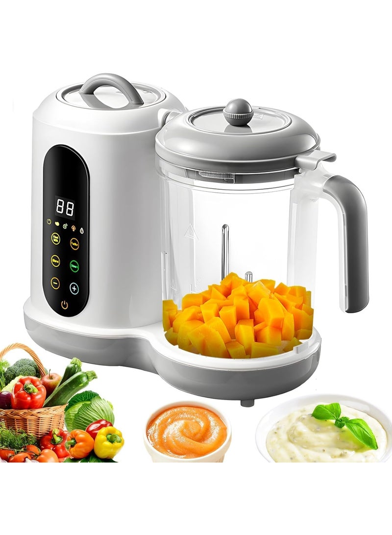 أجريون صانع طعام الأطفال، مبخر طعام الأطفال وخالط هريس، معالج طعام مفرمة طاحنة مبخر في-واحد، طحن وطبخ أوتوماتيكي مع لوحة تحكم لمسية وتنظيف ذاتي، خالي من ثنائي الفينول أ (A) - Image 1