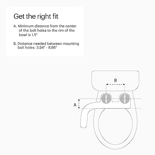 Brondell Fresh Spa Adjustable Bidet Attachment FSA25 for Toilet Seats with Adjustable Single Nozzle Side Arm Control Thin Profile White Dual Temperature - Image 3