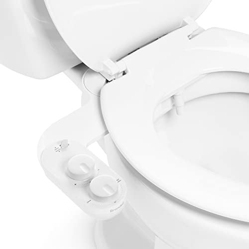 Brondell Fresh Spa Adjustable Bidet Attachment FSA25 for Toilet Seats with Adjustable Single Nozzle Side Arm Control Thin Profile White Dual Temperature - Image 1