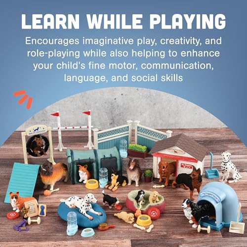 Constructive Playthings CP Toys Kids 51-Piece Dog Academy Playset with Plastic Toy Dog Figurines, Pretend Play Animal Toys with Dogs, Puppies, and Accessories for Kids Ages 3+, Multicolor - Image 4