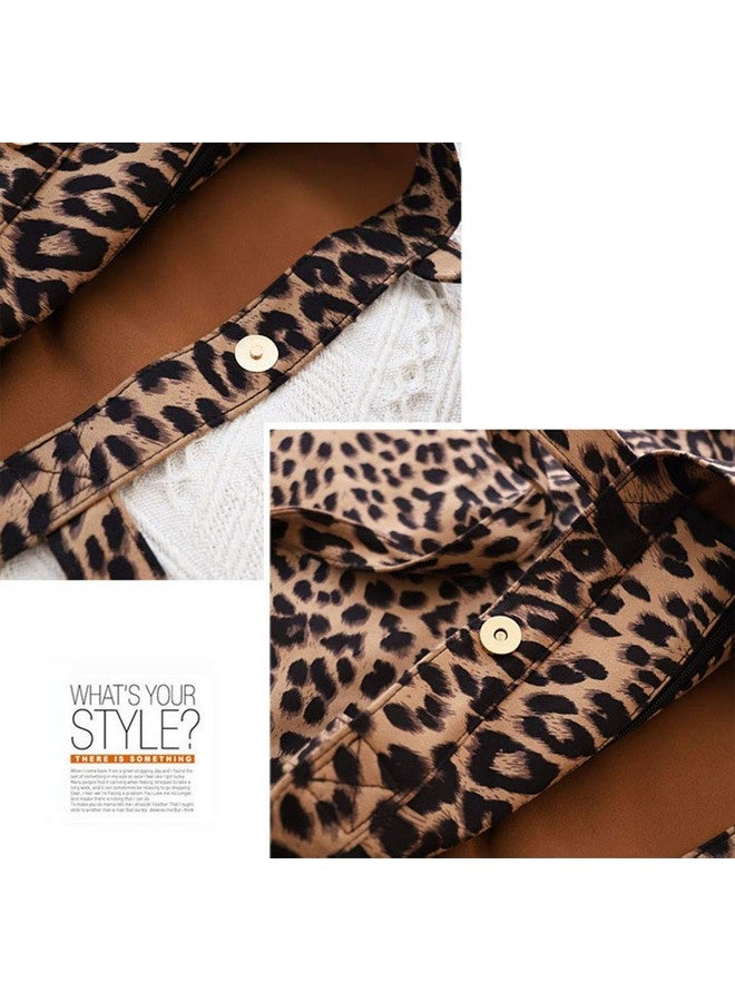 Valentoria Leopard Shoulder Bag Soft Large Tote Purse Handbag Travel Satchel For Women  - Image 5