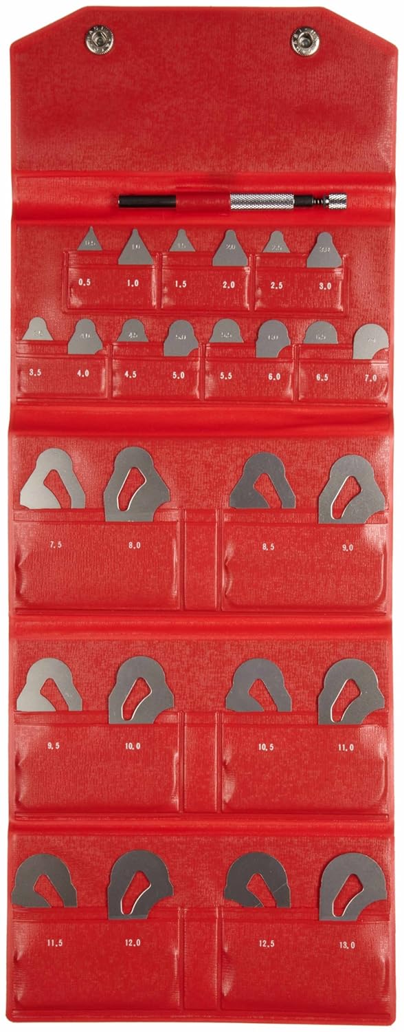 Mitutoyo 186902 Radius Gage Set 26 Leaves 05mm to 13mm by 05mm 5 Radii per Leaf - Image 2