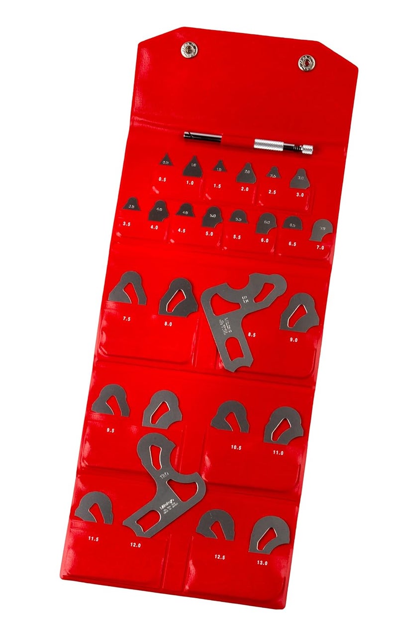 Mitutoyo 186902 Radius Gage Set 26 Leaves 05mm to 13mm by 05mm 5 Radii per Leaf - Image 3