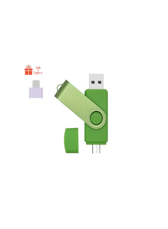 High-speed Usb2.0 3.0 Mobile Phone Mobile USB OTG Android Computer Dual-use Gift Lettering USB Wholesale-Color:Light Green-Capacity:3.0 64GB - Image 1