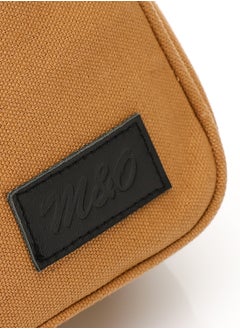 M&O M&O Linen And Genuine Leather Clutch In beige  - Image 4