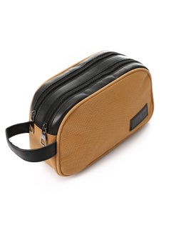 M&O M&O Linen And Genuine Leather Clutch In beige  - Image 1