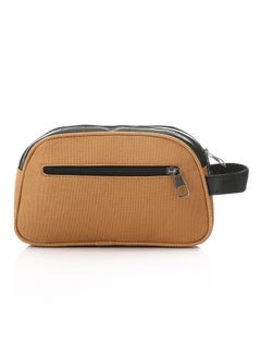 M&O M&O Linen And Genuine Leather Clutch In beige  - Image 3