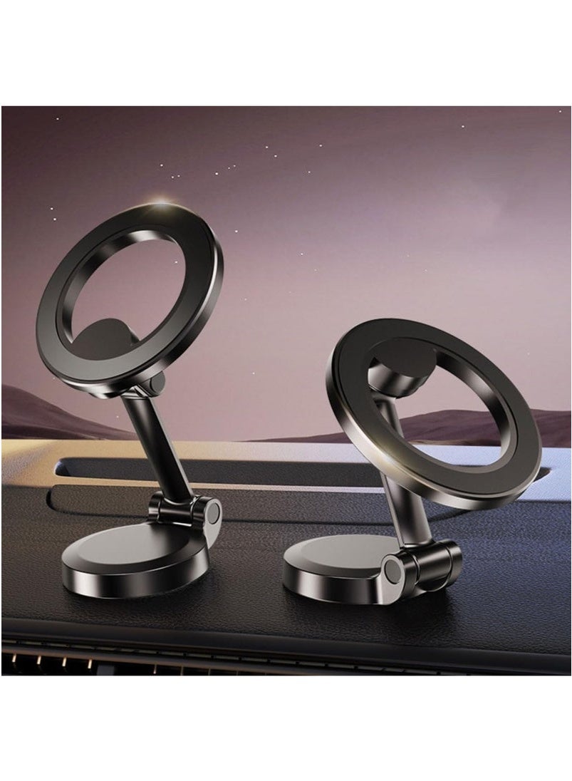 Premium Magnetic Car Phone Holder with 1080° Rotation | Strong Dashboard Phone Mount with Powerful Adhesive Tape | All-Metal Build for Enhanced Durability | Secure Hands-Free Phone Stand for Car | Compatible with All Smartphones | Silvery Gray