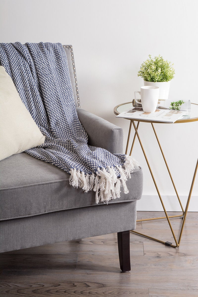 DII 100% Cotton Basket Weave Throw for Indoor/Outdoor Use Camping Bbq's Beaches Everyday Blanket, 50 x 60, Woven Stripe - Image 5