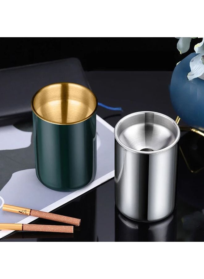 1 Piece Windproof Iron Ashtray With Lid Silvery Smokeless Cigar Ashtray For Indoor Outdoor Hotel Restaurant Use Durable Commercial Stainless Steel Design - Image 4