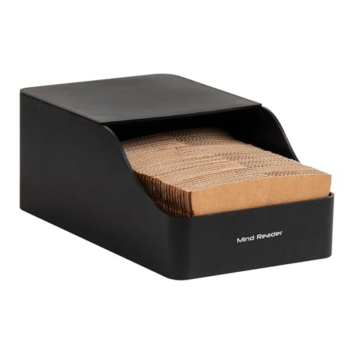 Mind Reader Hot Cup Sleeve Dispenser, Coffee Bar Accessories, Coffee Station, Kitchen Org, 5.91"L x 9.65"W x 3.94"H, Black - Image 1