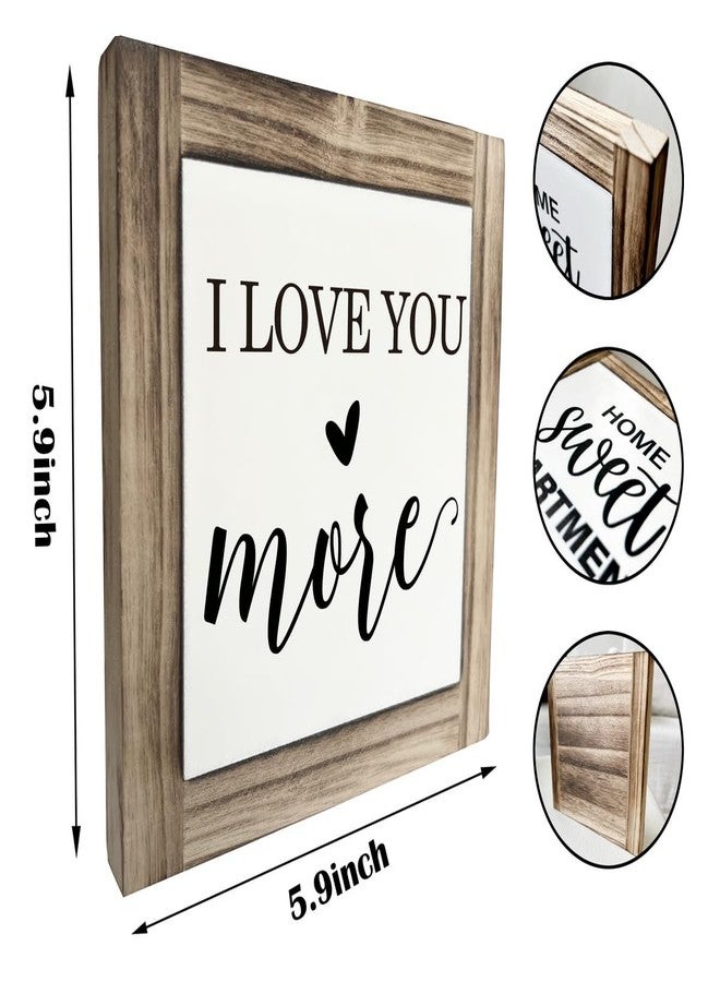 XJCUG Inspirational Wood Signs, Box Wood Plaques Desk Décor, Love Sign, Tabletop Decor, Nursery Wood Decoration for Shelf, Kids Room Decor, Couple Bedroom Decor, Gift for Husband Wife, I Love You More Sign - Image 3