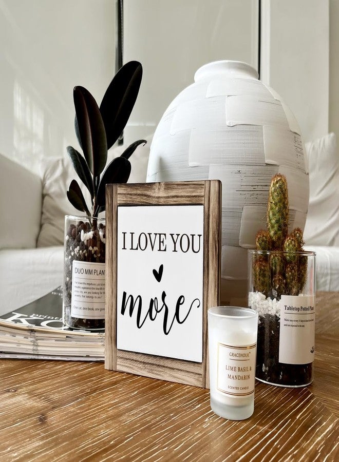 XJCUG Inspirational Wood Signs, Box Wood Plaques Desk Décor, Love Sign, Tabletop Decor, Nursery Wood Decoration for Shelf, Kids Room Decor, Couple Bedroom Decor, Gift for Husband Wife, I Love You More Sign - Image 5