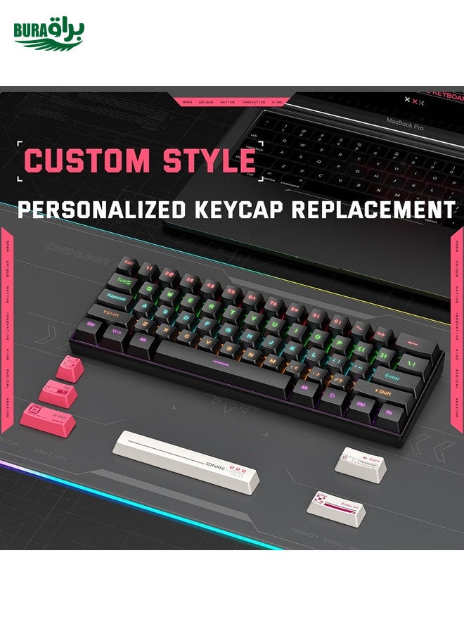BURAQ - ONIKUMA G55 61 Keys RGB Colorful Lighting Wired Gaming Mechanical Keyboard(Black) - Image 1