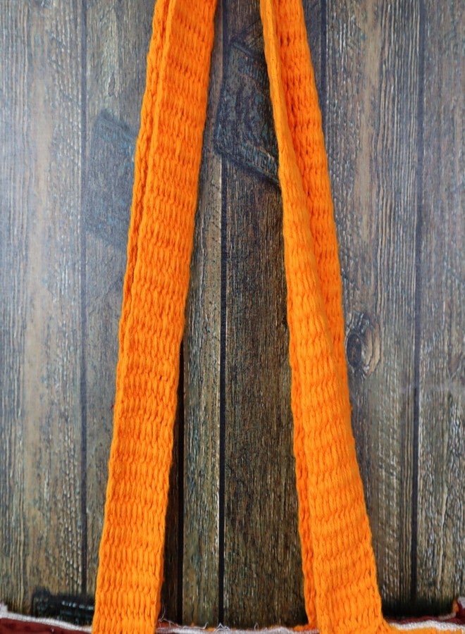 Sutra Handmade Wool Crochet Orange Yellow Patchwork Bag | Boho Shoulder Purse | Eco-Friendly Reusable Tote Bag | Summer Beach Handbag for Women Girls - Image 5