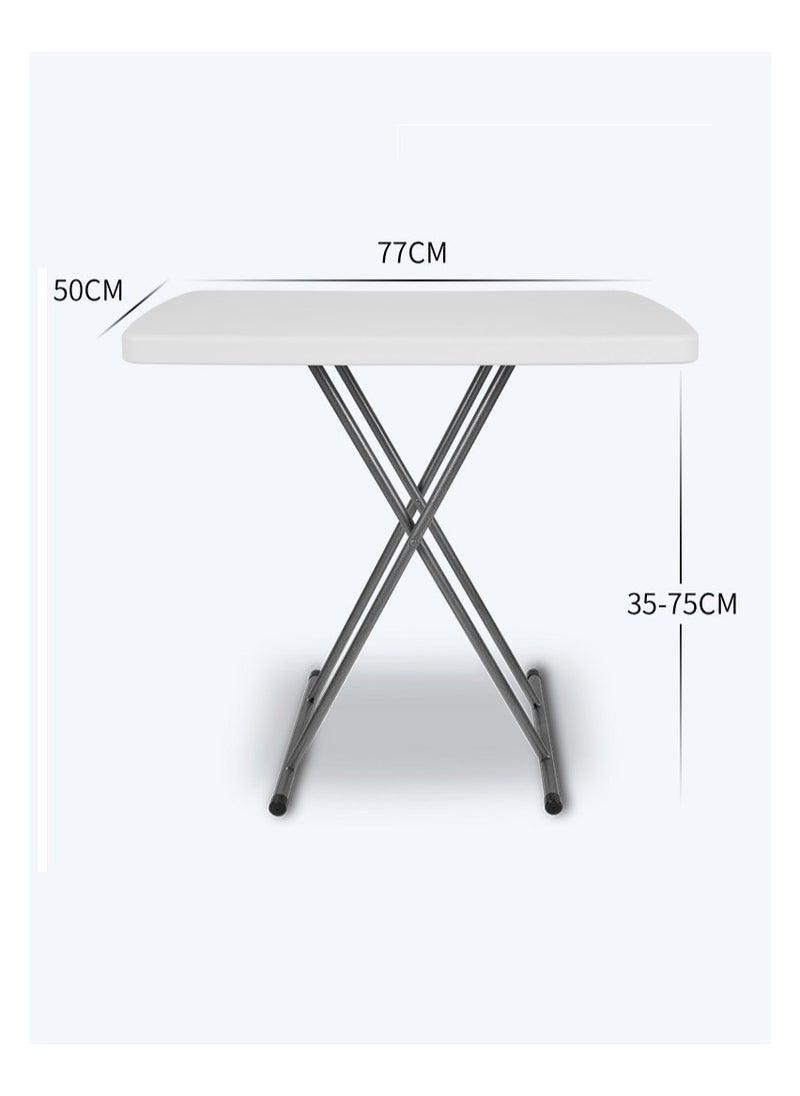 Organized Home - Organized Home Folding Table Portable Camping Foldable Desk MultiFunction Home Sofa Bed Side Table with 6 Adjustable Heights White - Image 1