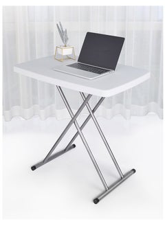 Organized Home Organized Home Folding Table Portable Camping Foldable Desk MultiFunction Home Sofa Bed Side Table with 6 Adjustable Heights White  - Image 5