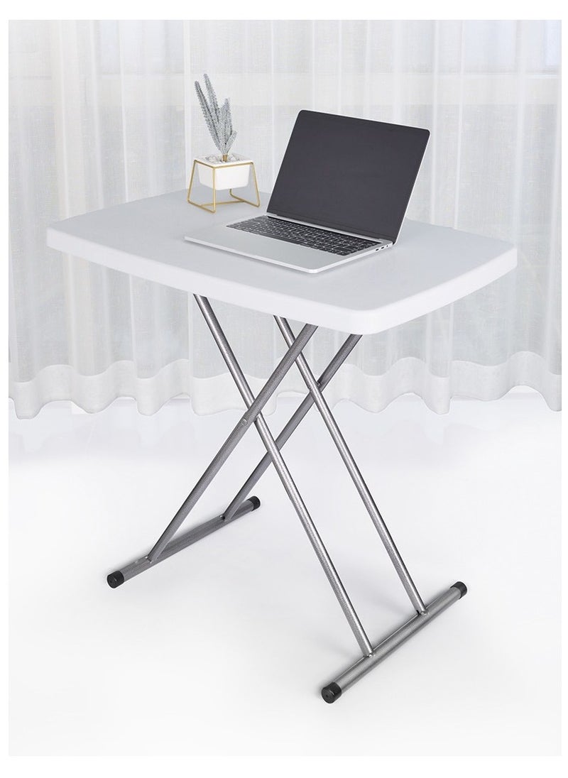 Organized Home - Organized Home Folding Table Portable Camping Foldable Desk MultiFunction Home Sofa Bed Side Table with 6 Adjustable Heights White - Image 1