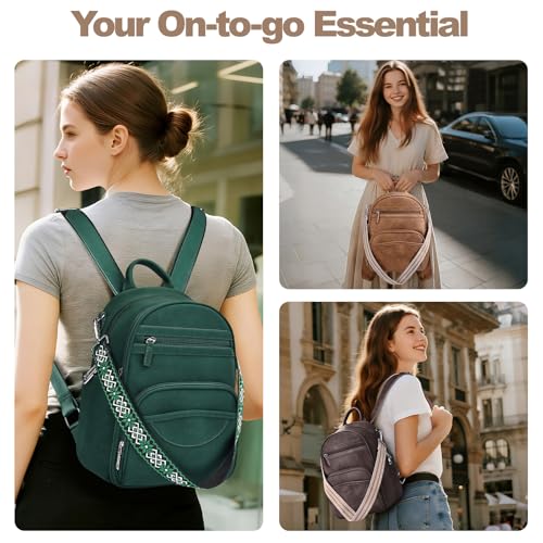 SYTRAH Small Backpack Purse for Women, Mini Backpack Vegan Leather with RFID Blocking & Tablet Pocket, Cute Shoulder Handbag for Travel, School & Work Black Brown - Image 2
