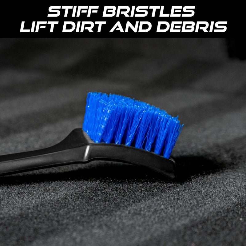 Viking فرشاة تنظيف السجاد وفرك الفراشات من فايكنغ للأرضيات، فرشاة تنظيف لداخل السيارة والمنزل، باللونين الأسود والأزرق، 8.3 بوصة × 2.5 بوصة - Image 2