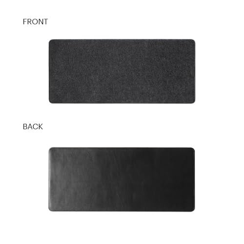 DailyObjects Premium Vegan Leather Mini Desk Mat Organiser | Anti-Skid | Anti-Slip | 63 * 28 cm | Reversible Desk Spread Turf Desk/Laptop Mat for Work from Home/Office/Gaming | Turf Felt - Black - Image 4