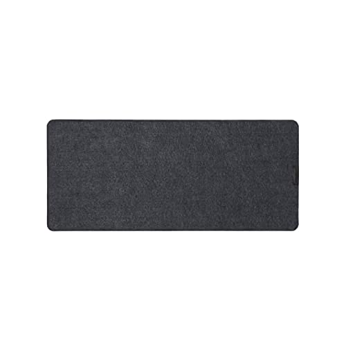 DailyObjects Premium Vegan Leather Mini Desk Mat Organiser | Anti-Skid | Anti-Slip | 63 * 28 cm | Reversible Desk Spread Turf Desk/Laptop Mat for Work from Home/Office/Gaming | Turf Felt - Black - Image 1