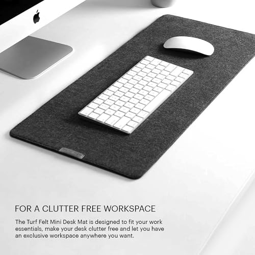 DailyObjects Premium Vegan Leather Mini Desk Mat Organiser | Anti-Skid | Anti-Slip | 63 * 28 cm | Reversible Desk Spread Turf Desk/Laptop Mat for Work from Home/Office/Gaming | Turf Felt - Black - Image 2