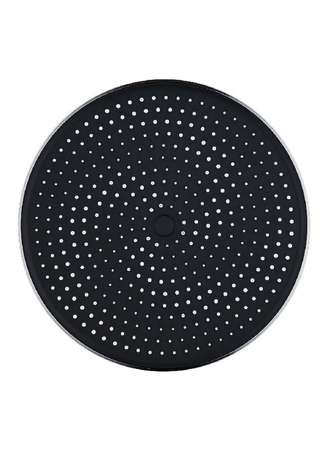 Aqua Drop Round Shape Premium Metal Quick Connect Metal Shower Head Black 6.8 x 24 x 33 cm DF5551