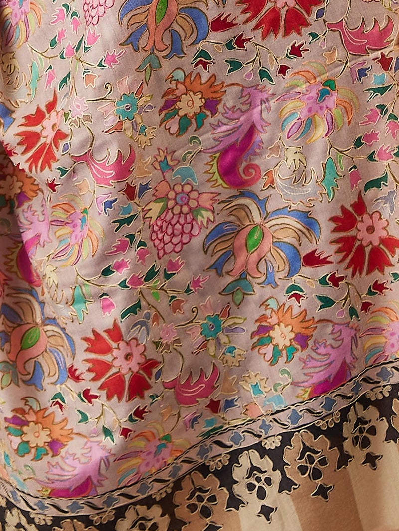 Pashmoda Women Shaheen Fine Wool Fabric Pashmina Kalamkari Embroidered Shawl, Stole and Wrap, Sustainable and Natural Fabric, Heritage Kashmiri Pashmina(Size 40x80) - Image 5