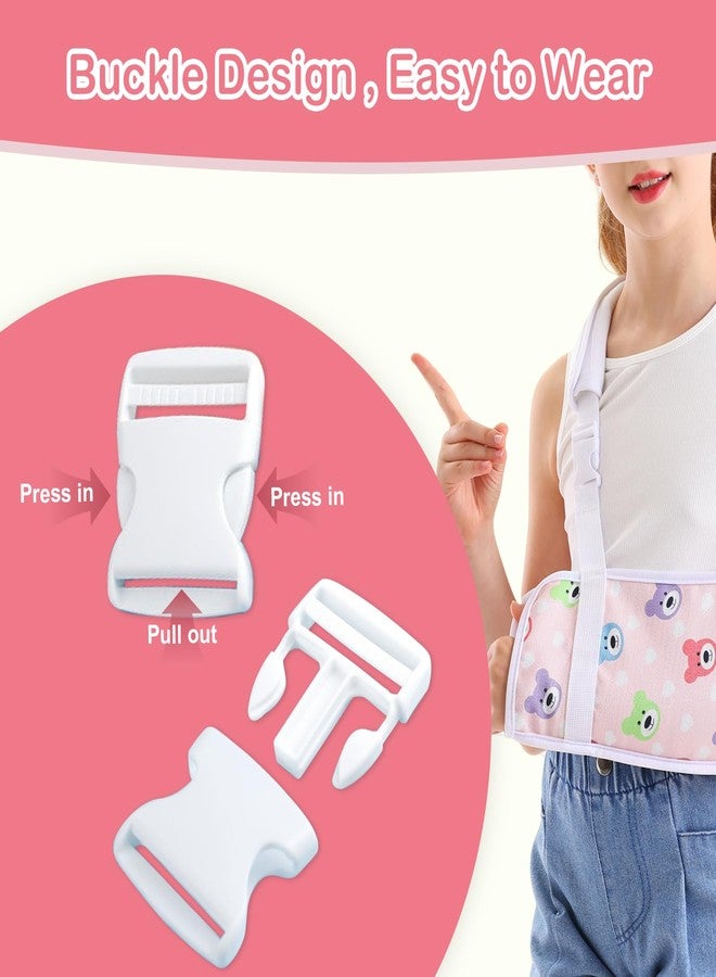 Ledhlth Kids Arm Sling for Broken Arm Torn Rotator Cuff Shoulder Elbow Wrist injury Printed Pediatric Child Toddler Brace Support for Children Girls with Cute Bear (Small) - Image 5