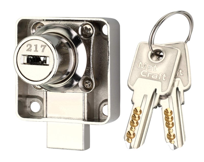 Met Craft Zinc Dimple Multipurpose Key Lock With 2 Dimple Key (22 Mm, Silver)- Pack Of 2. - Image 2